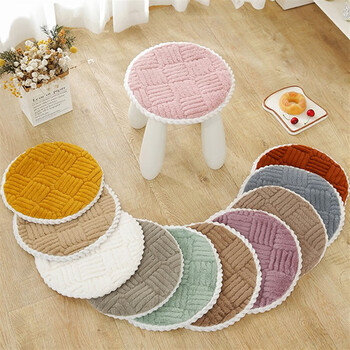 准芝(zhunzhi)圆凳坐垫 圆形毛绒加厚坐垫幼儿园椅子垫子圆凳子垫餐桌