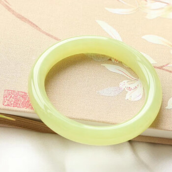 墨韵新疆和田玉黄玉手镯若羌县黄口圆条女款玉镯子内径59mm