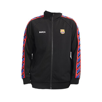 巴塞罗那俱乐部官方商品丨巴萨运动夹克针织外套黑色上装球迷服饰经典