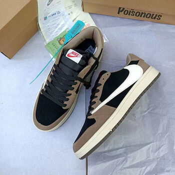 耐克(nike)月子鞋a货运动鞋男aj低帮联名白棕倒钩板·鞋女学生百搭ins