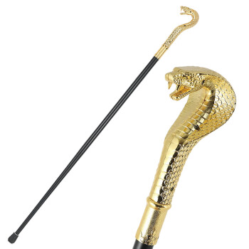 绅士杖文明杖cosplay圣诞万圣节埃及蛇头拐杖国王权杖法师金属杖 金色