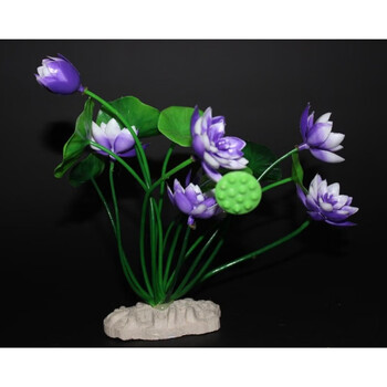 鱼缸内装饰物仿真水草造景植物塑料草假花造景装饰品水族箱里的摆件植物21cm莲子荷花紫 图片价格品牌报价 京东