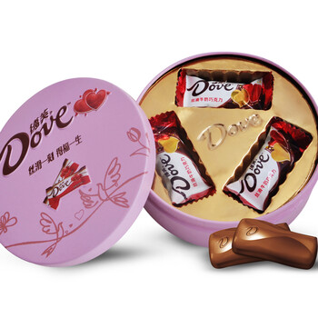 盒子伴手礼成品含糖回礼糖果礼盒装 粉红色 德芙巧克力6颗(礼盒装粉色