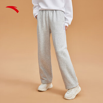 安踏软绒长裤加绒运动裤女士秋季直筒休闲宽松保暖长裤962248740