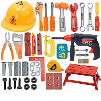 猛仕将儿童修理工具箱玩具套装拧螺丝刀电钻过家家维修工具宝宝男孩网