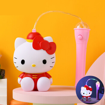 京佳阿尤布新年元宵过年花灯可爱kitty儿童手提led发光音乐灯笼元宵花