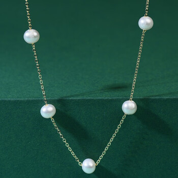 妃颂满天星淡水珍珠吊坠项链少女款 白色