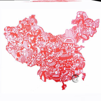 手工制作中国地图剪纸图片