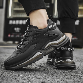 众迈特红星鸿星尔克冬季新款男鞋休闲黑色百搭运动鞋男士运动老黑色无
