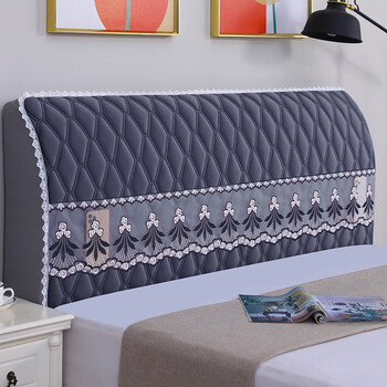 罩全包欧式实木床头罩套布艺防撞加 肤绒深灰 宽1米(高65cm以内通用)