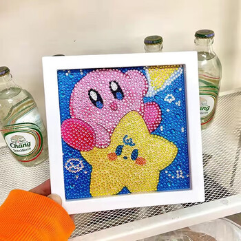 钻石画儿童女孩钻石贴画手工材料包儿童diy满钻带框库洛米玉桂狗六一