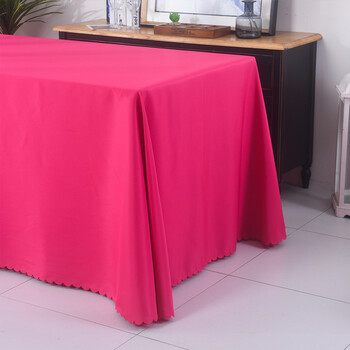 晴也家纺长条会议桌布签到台布红色喜庆桌布婚庆签到桌布餐厅纯色桌布