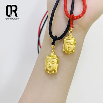 琼瑞阁黄金吊坠男女足金999如来佛挂坠3d硬金佛头小萌