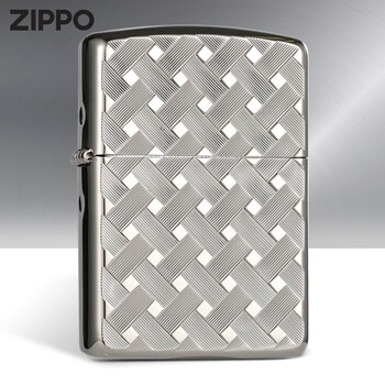 zippozippo煤油防风打火机美国进口席纹编织盔甲机纵横交叉千丝万缕