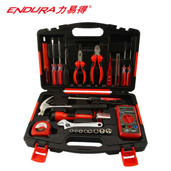 力易得（ENDURA）24件套电讯工具组套 维修组套 手动工具组套 五金工具箱 货号E1419 可定