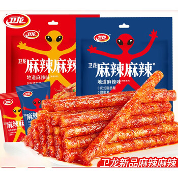 卫龙很麻很辣辣条108g小包装怀旧面筋地道麻辣片零食小吃休闲食品 很