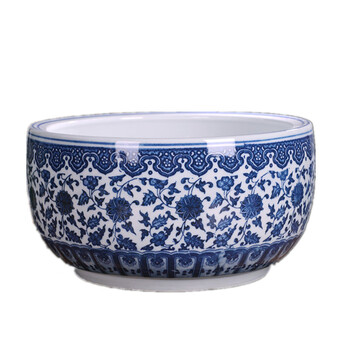 景德镇陶瓷鱼缸碗莲花盆青花瓷睡莲盆养鱼荷花缸蝴蝶兰铜钱草水培客厅