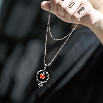 项链男恶魔之眼男士七夕情人节潮牌嘻哈ins吊坠hiphop a款 配链70cm