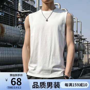 没有袖子的短袖纯色背心男士t恤夏季潮流ins百搭宽松男生坎肩衣服t
