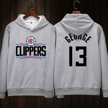 快船队13号保罗乔治运动卫衣男女春秋冬季薄款泡椒训练长袖外套加绒厚