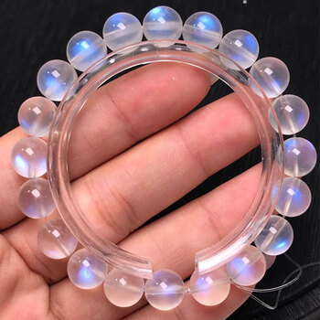 韩莹天然5a7a彩月光石奶油蓝月光石灰月光石手链七夕节礼物7a蓝月光