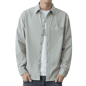 优衣库优衣官方网旗舰店网男装年春季新款时尚潮流衬衫浅绿色m