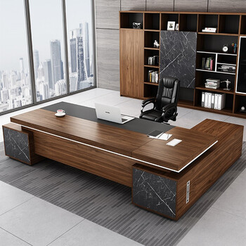 盛潇老板桌办公桌简约现代加厚办公台大班台大气中式主管桌总裁桌经理