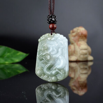 小小钰 天然糯种翡翠玉龙挂件a货缅甸玉吊坠十二生肖花色玉佩挂坠龙牌