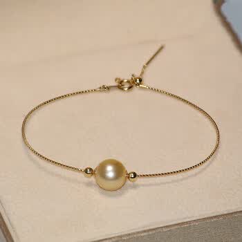 tdt南洋金珠手镯手链天然海水珍珠手圈18金针式可移动拆卸手镯珍珠