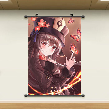 原神胡桃挂画动漫周边堂主超大海报卧室壁纸宿舍贴纸二次元背景墙