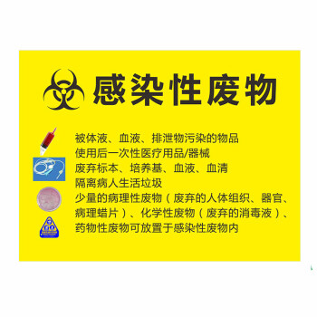 間點感染病理處置流程圖警告警示貼定製ylf16感染性廢物長方形30x22cm