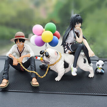 晨臻车上装饰品摆件雪乃路飞恶犬手办车载香水摆件汽车香水车内摆件