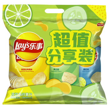 乐事薯片lay's 袋装 罐装组合装 40克*10包 多口味独立小包 原味 黄瓜