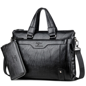 京东优选〗袋鼠男包男士包包手提包手拿单肩包斜挎包男商务背包鼓文