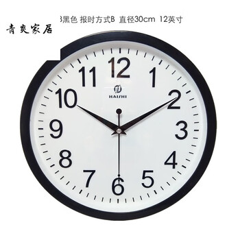 谷鹿客厅整点报时挂钟静音石英钟人语音中文说话音乐自动播报时挂钟表