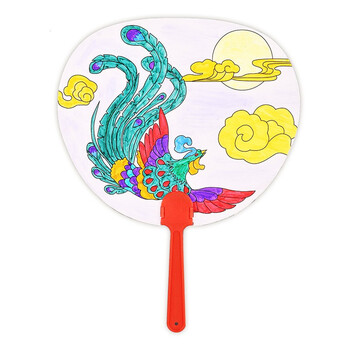 艺趣创意diy涂色纸扇子儿童手工制作材料包节日礼物活动礼品36岁亲子