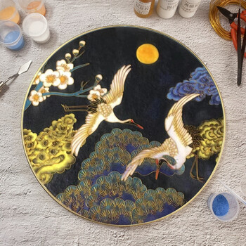 景泰蓝掐丝珐琅画diy景宝阁景泰蓝掐丝珐琅画手工diy材料包金丝沙画