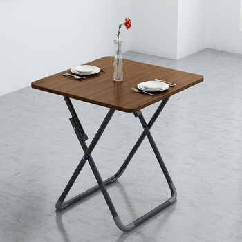 新款  折叠桌简易便携式手提桌小户型家用吃饭桌折叠餐桌 单独桌椅 浅