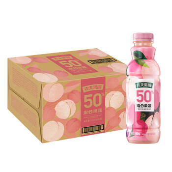 农夫山泉 农夫果园50%混合果蔬汁混合桃 果汁饮料 500ml*15瓶 整箱