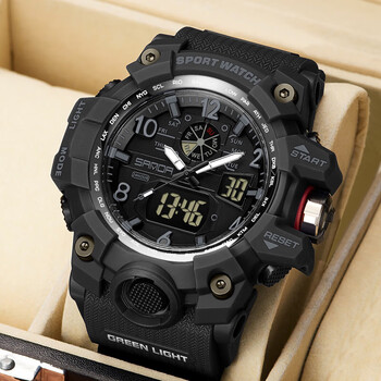 sanda电子手表男学生青少年夜光防水男表时尚潮流多功能户外运动腕表