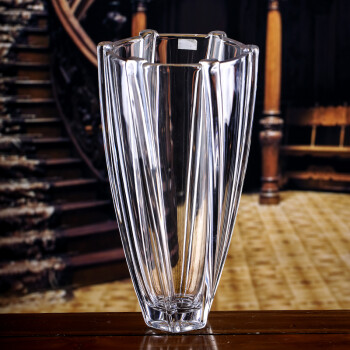 高斯（Glass）捷克进口透明水晶玻璃花瓶北欧式大干花富贵竹餐桌客厅插花摆件 305mm中号
