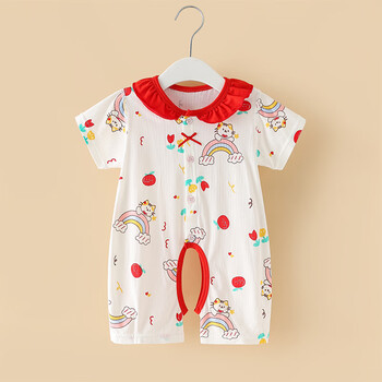 女婴衣服夏六个月以上白雪公主新生婴儿夏装一岁女宝宝连体爬服0到3个