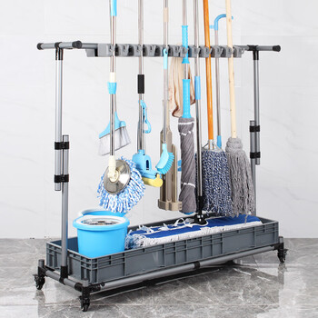 架海可移动拖把架墩布架落地式收纳整理架子加厚钢管清洁工具挂架可