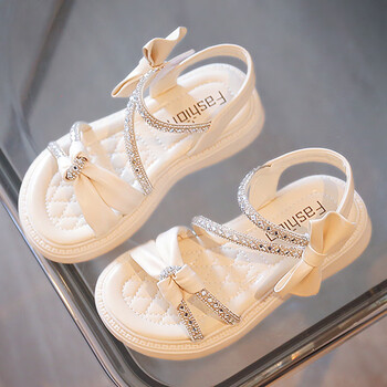 基诺浦(ginoble)女童鞋公主夏季新款儿童凉鞋女孩夏款软底白色小学生