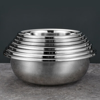 胜佳家用不锈钢大盆加厚加深菜盆 304材质大反边面盆 32cm面盆