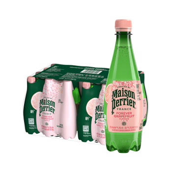 Perrier氼頌家巴黎水 法國(guó)進(jìn)口氣泡水 西柚味天然礦泉水500ml*24瓶	