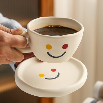 创意陶瓷咖啡杯 笑脸马克杯咖啡杯陶瓷杯子高颜值创意可爱搞怪喝水杯