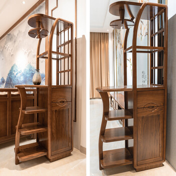 入户柜玄关 玄关柜实木 入户玄关桌 入户玄关柜鞋柜一体客厅新中式