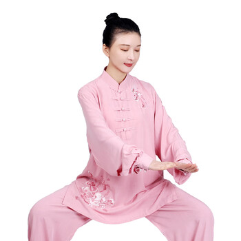 太极服棉麻太极服女新款洋气女装亚麻棉麻太极拳练功服女夏季服装