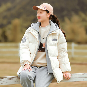 特价捡漏假两件羽绒服冬季少女大童初中学生高中女生冬装短款加厚外套